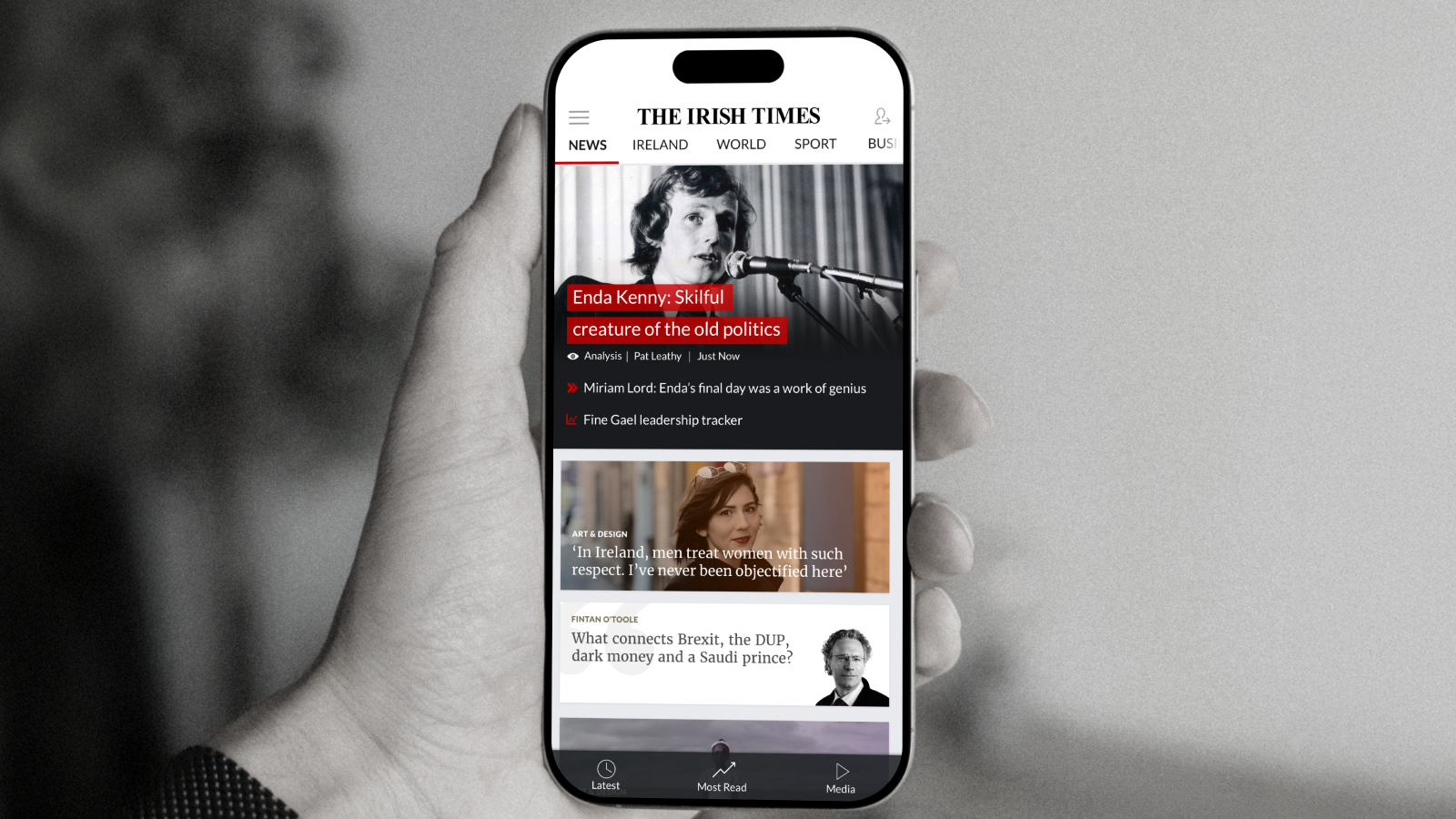 The Irish Times mobile experience redesign